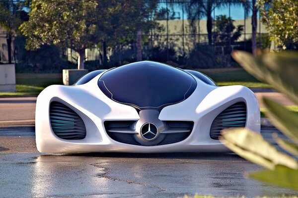 Neuer weißer Mercedes im Park