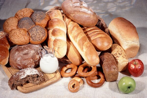 Freshly baked fragrant hot bread