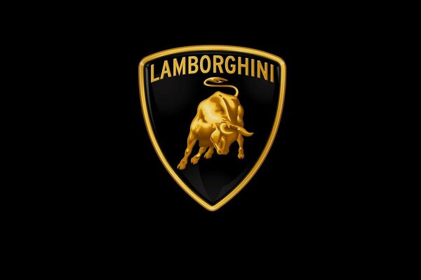 Lamborghini Taureau doré sur fond noir