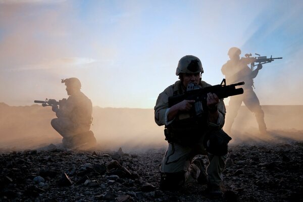 Militari americani in campo