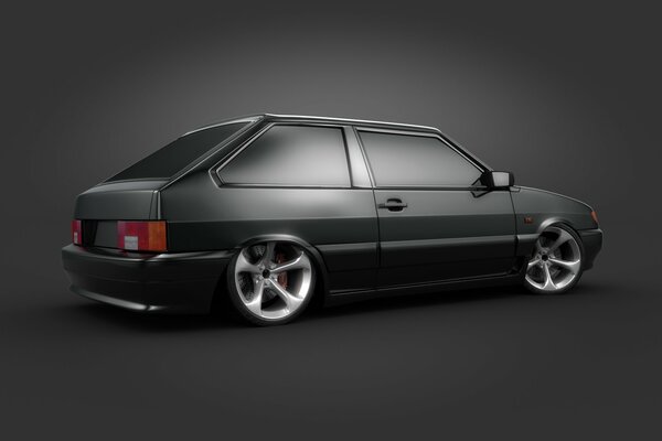 Black tinted lada on a black background