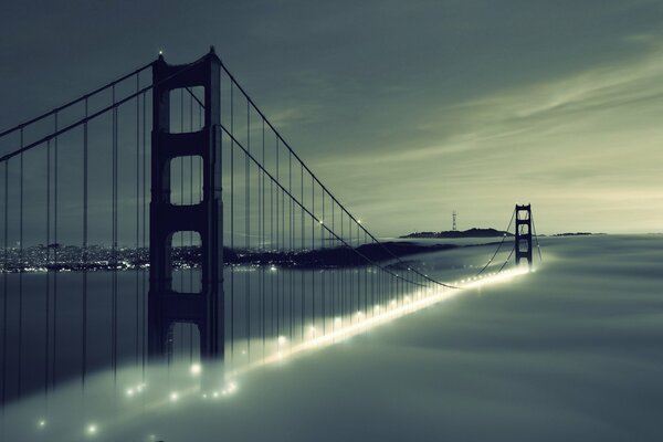 A bridge floating in the clouds. City of San Francisco