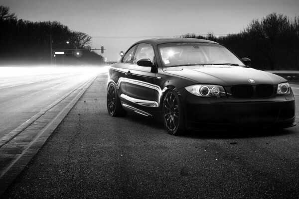 Photos of cars on the highway in the evening