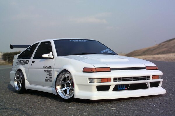 A tuned toyota in a white body