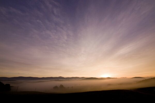 Morning fog in the hill