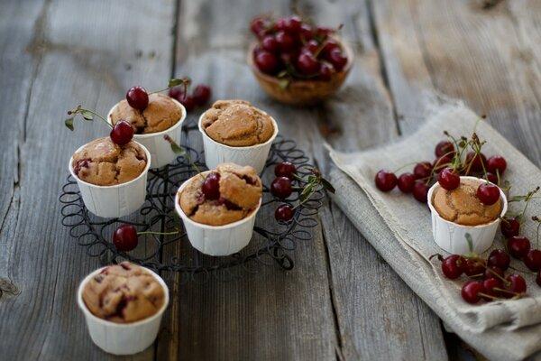 Delicious sweet cake with a cherry on top