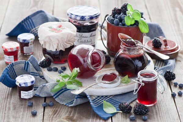 A bed of berries and jam