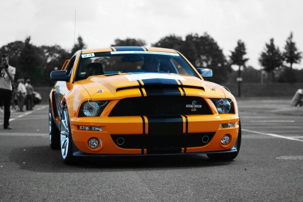 Samochód Shelby gt500 pomarańczowy