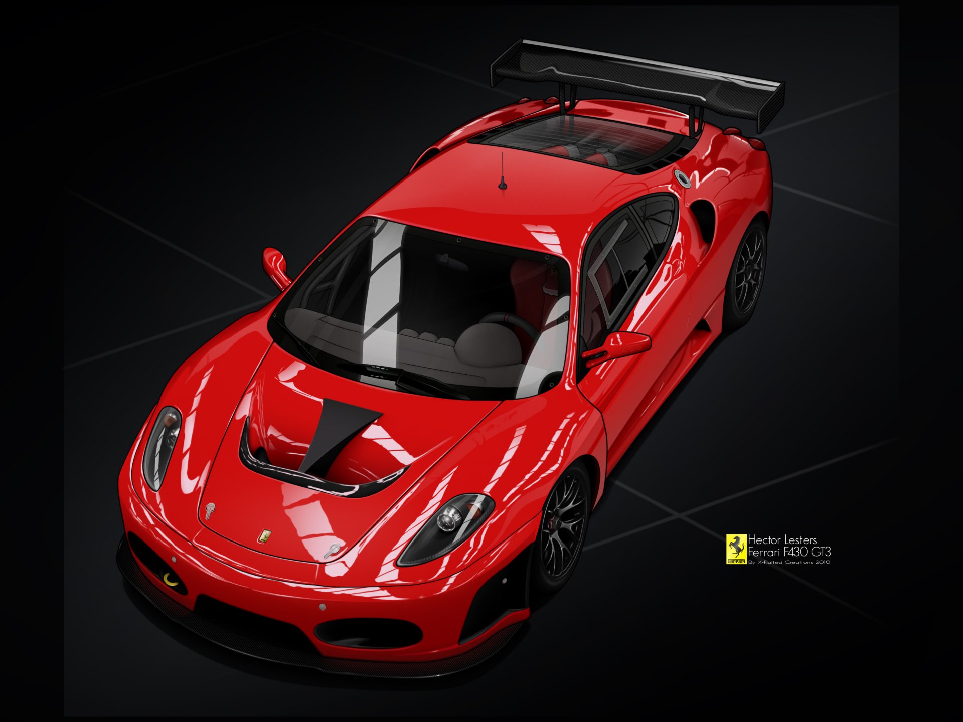 ferrari f430 rosso disegnato vettoriale