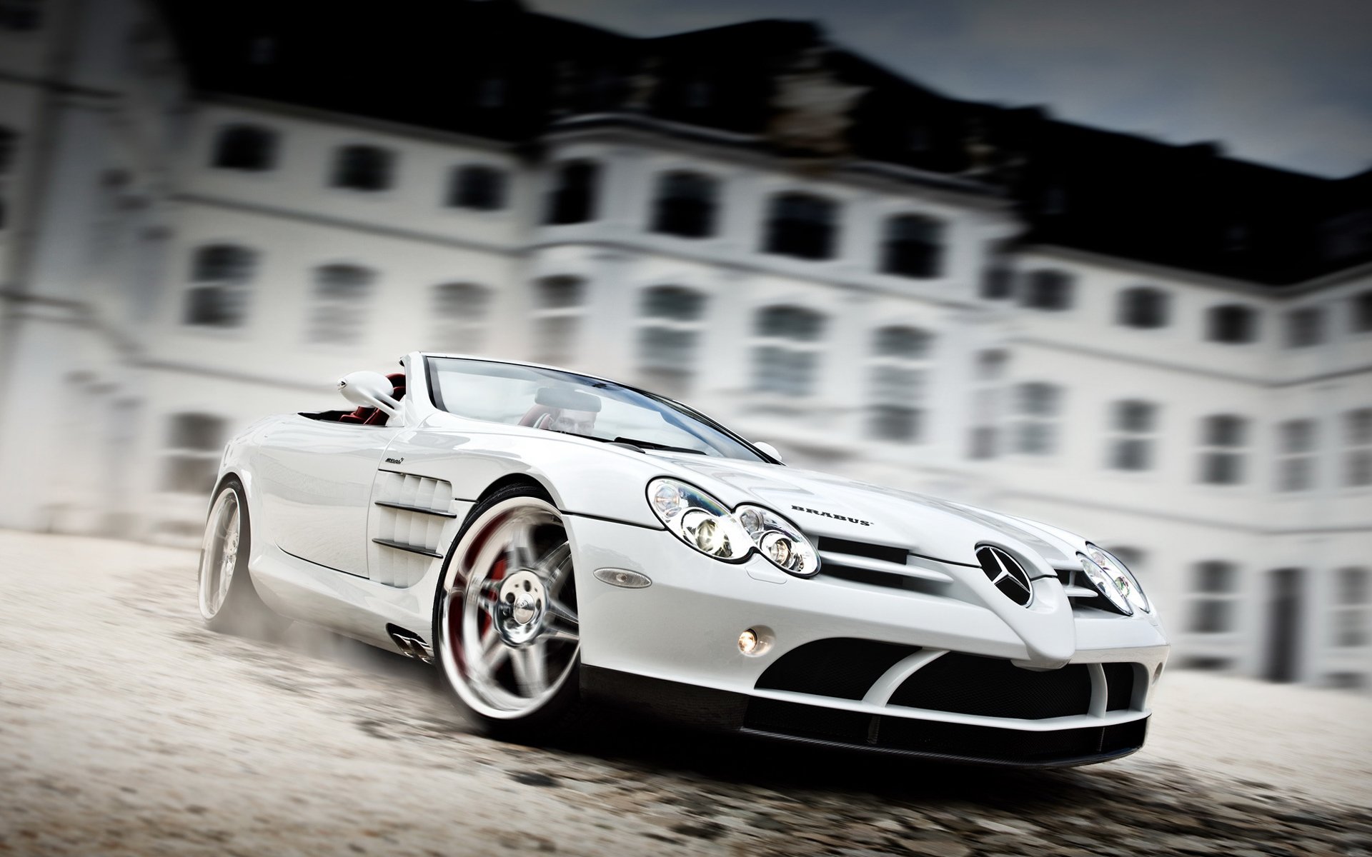 brabus exclusive sport program mercedes-benz slr mclaren roadster białe auto