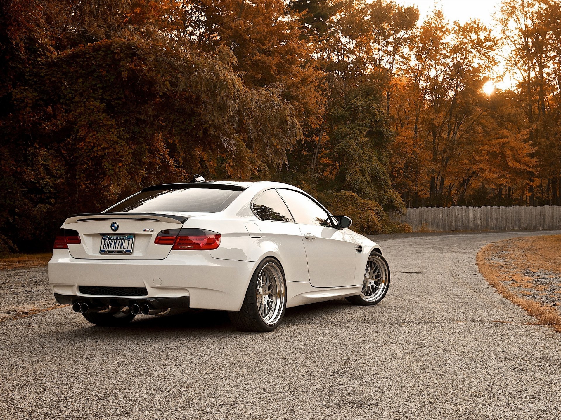 bmw m3 autumn road