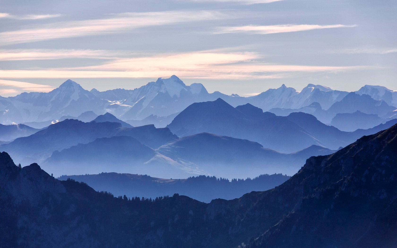 cielo nebbia montagne