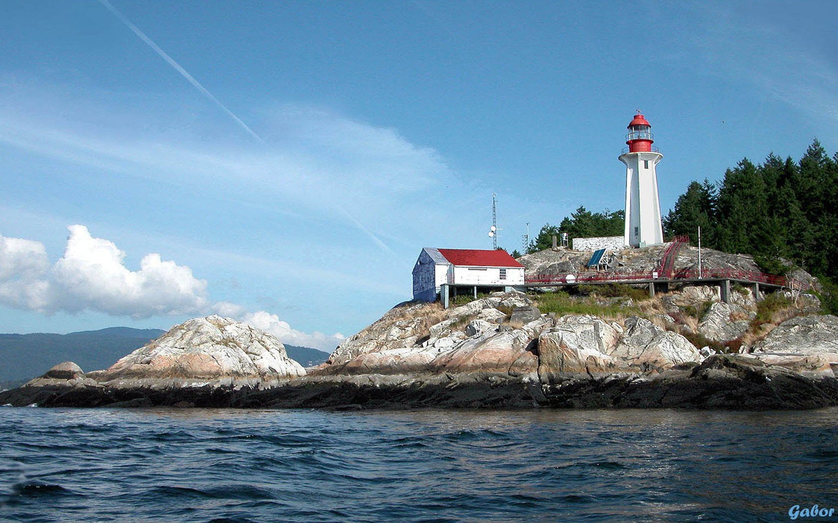 gabor retei bäume wasser leuchtturm ufer