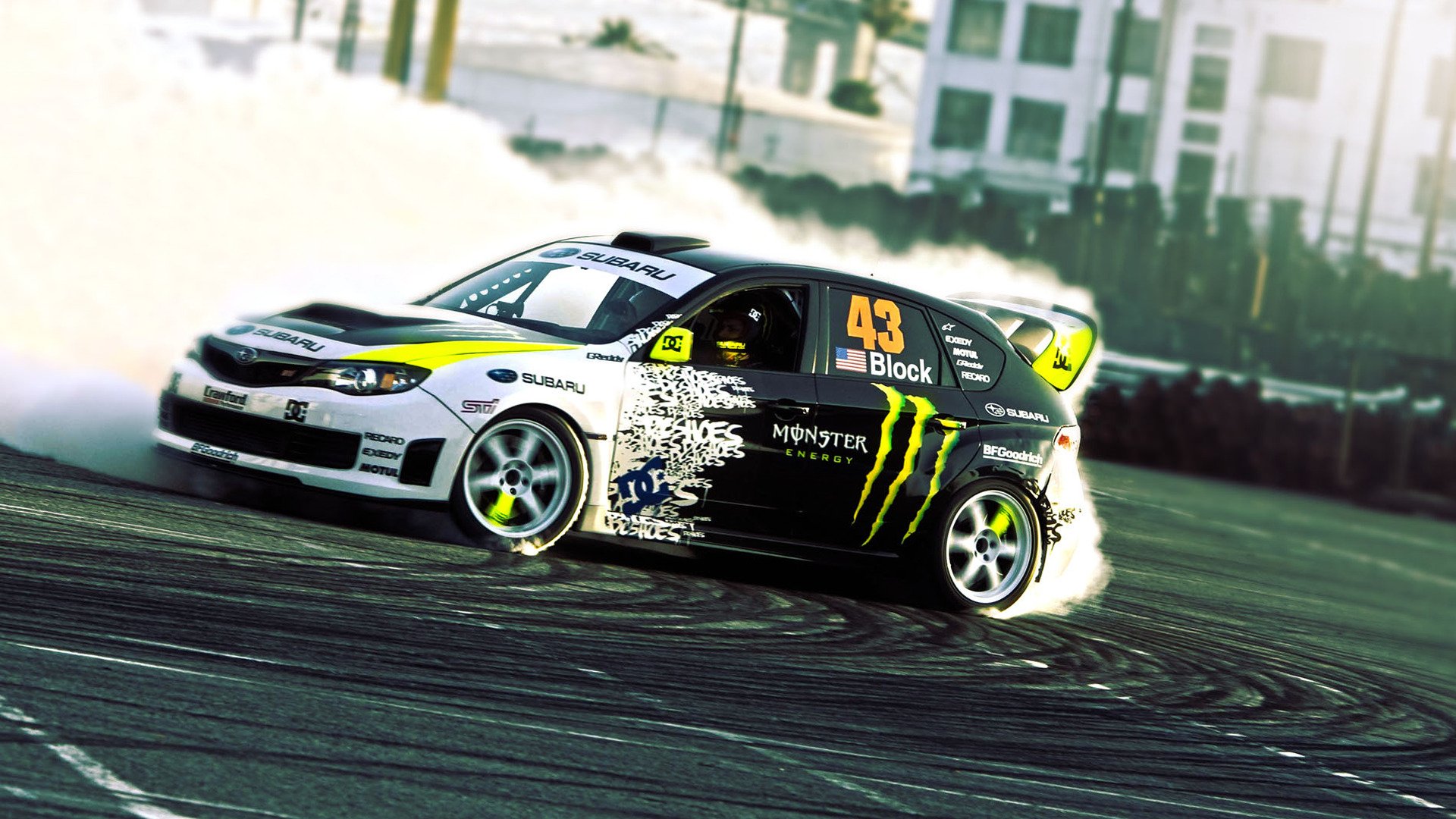 ubaru impreza wrx sti ken block drift drift smoke