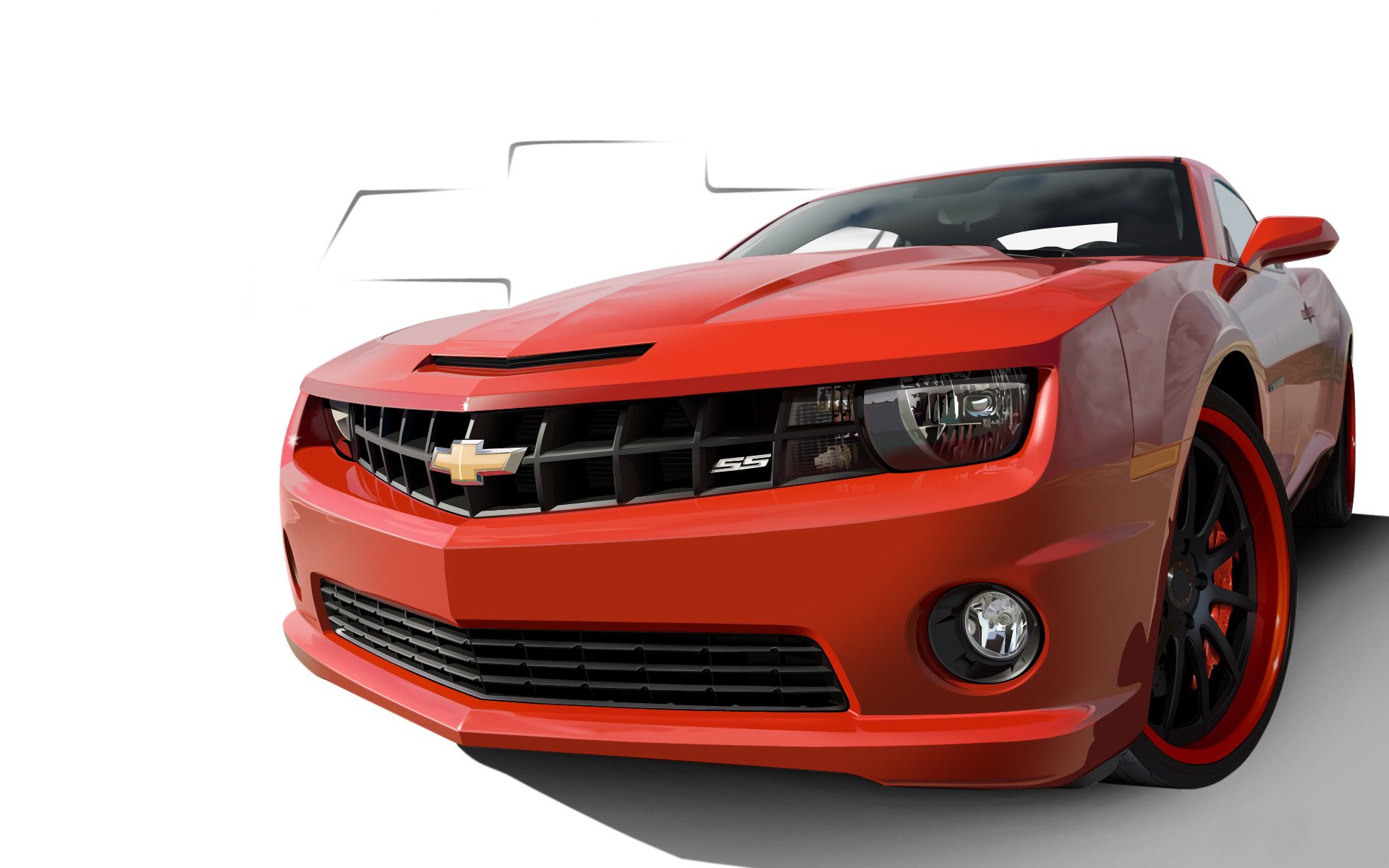 chevrolet camaro сс оранжевые