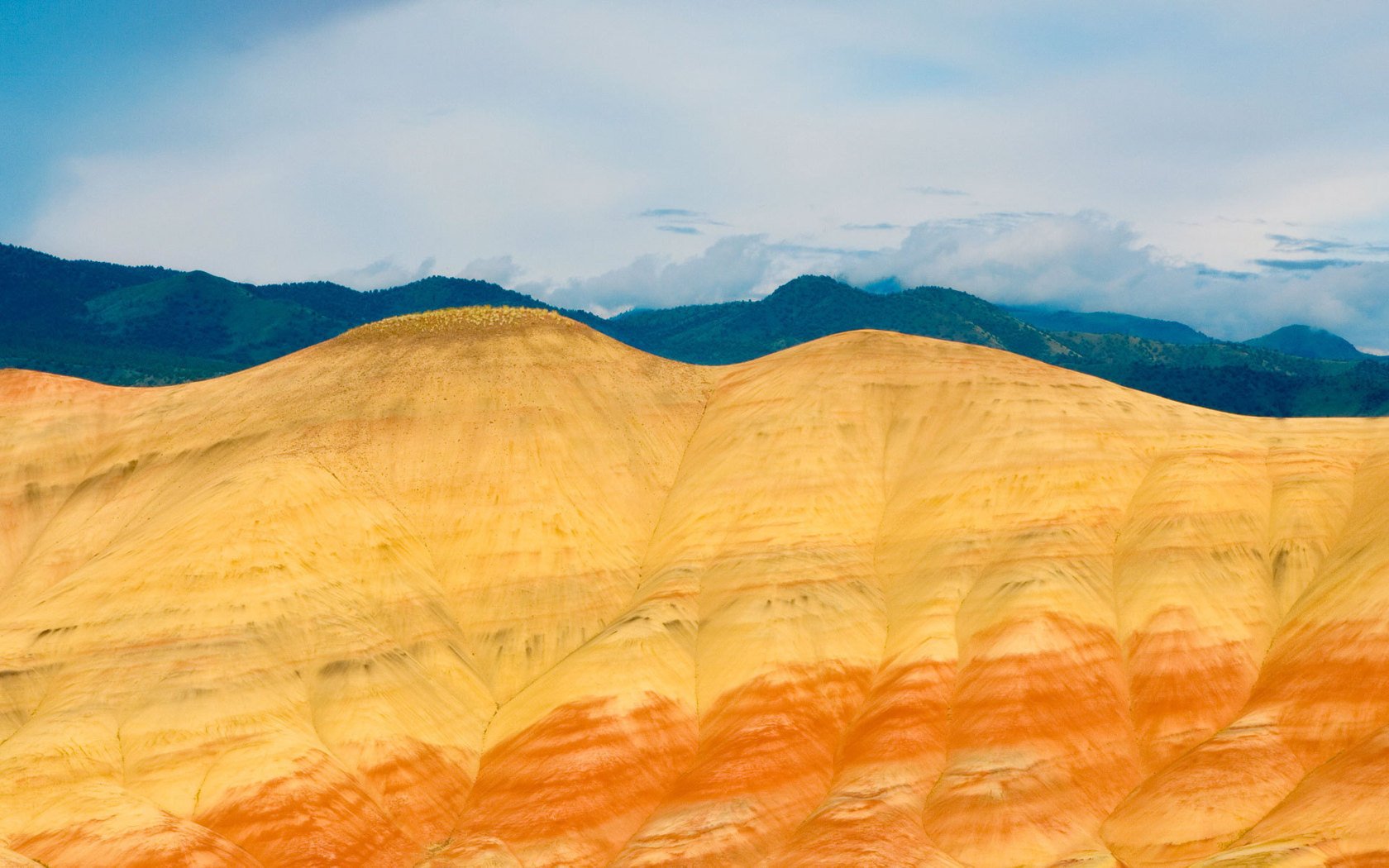 yellow clouds nature mountains day