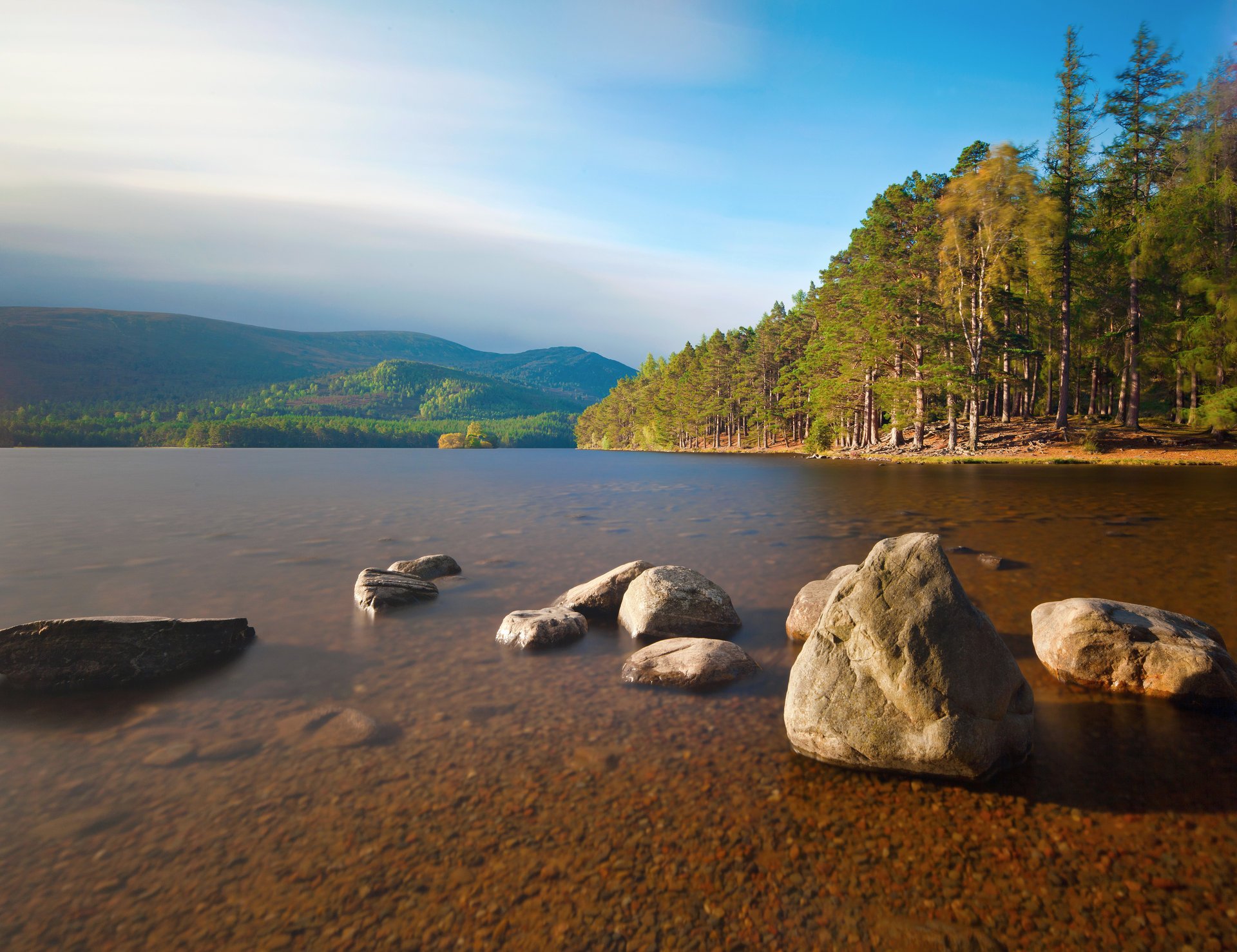 natura autunno fiume superficie liscia pietre