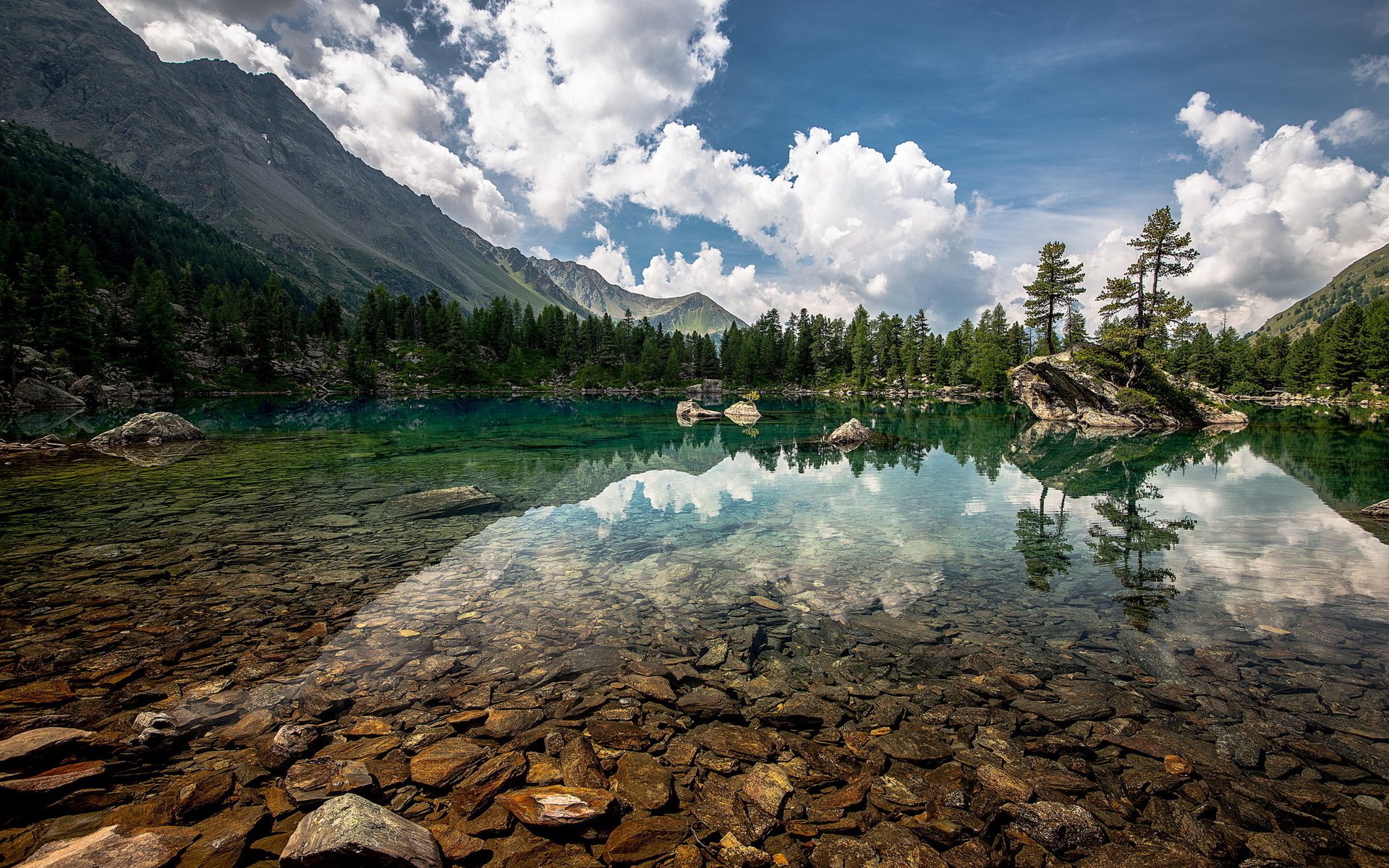 mountains the sky lake nature landscape