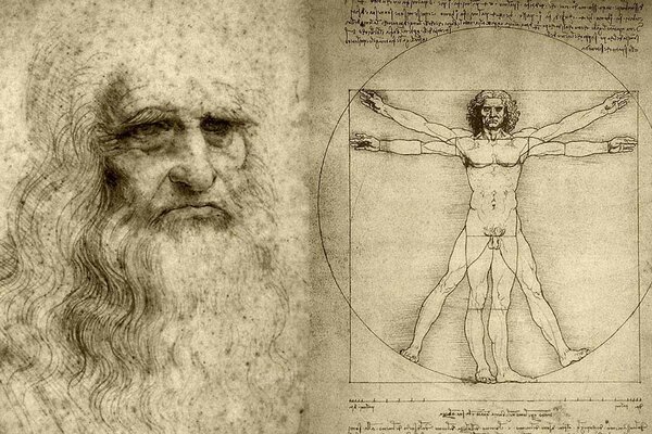 Zeichnung des großen Malers da Vinci