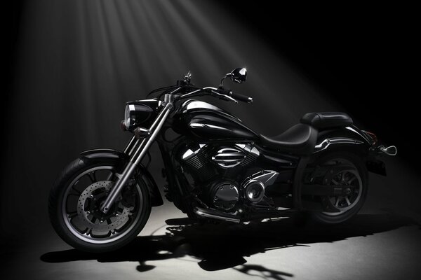 Updated black yamaha motorcycle