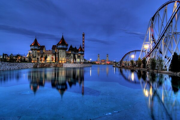 View of the church on a mysterious fairy-tale night