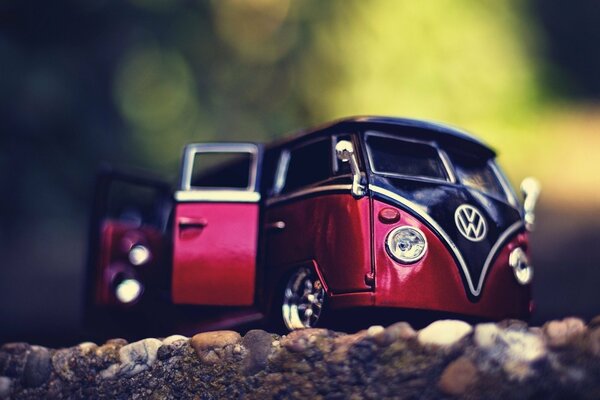 Volkswagen toy car in nature