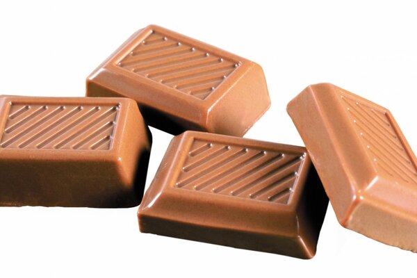 Slices of delicious milk chocolate