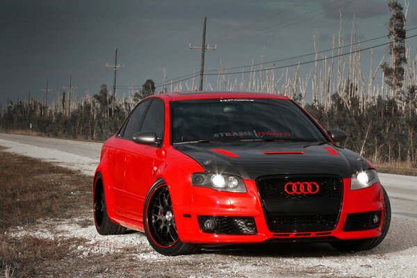 Auto audi car red