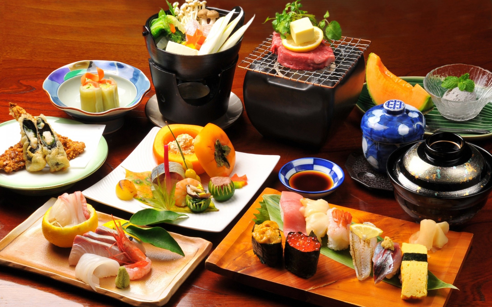 eafood japanese food dishes gas 24 table