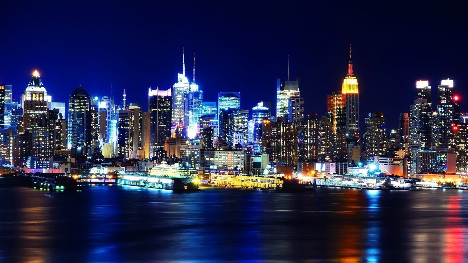 manhattan noche nueva york night usa nueva york luces