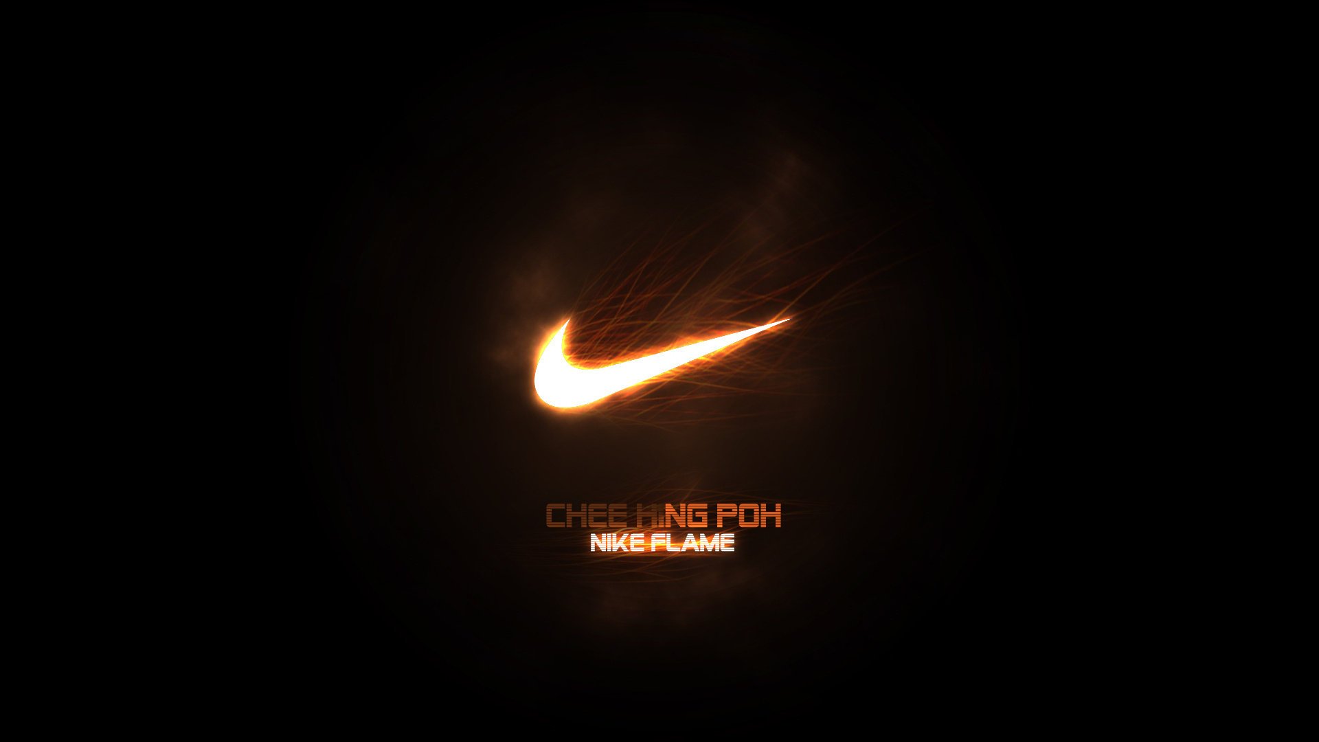 minimalismus nike flame nike schwarzer hintergrund