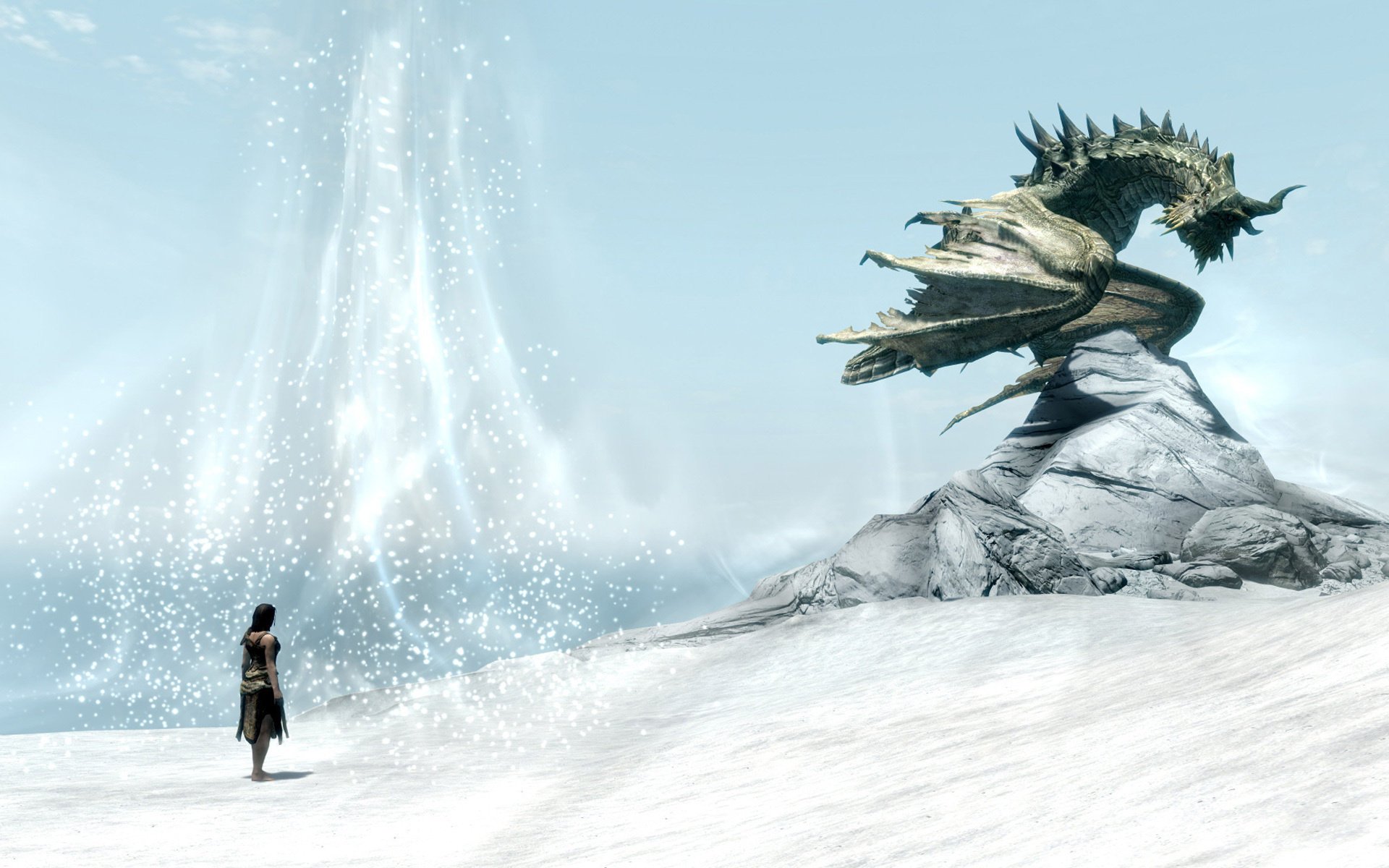 drachen the elder scrolls v mädchen winter rock schnee skyrim