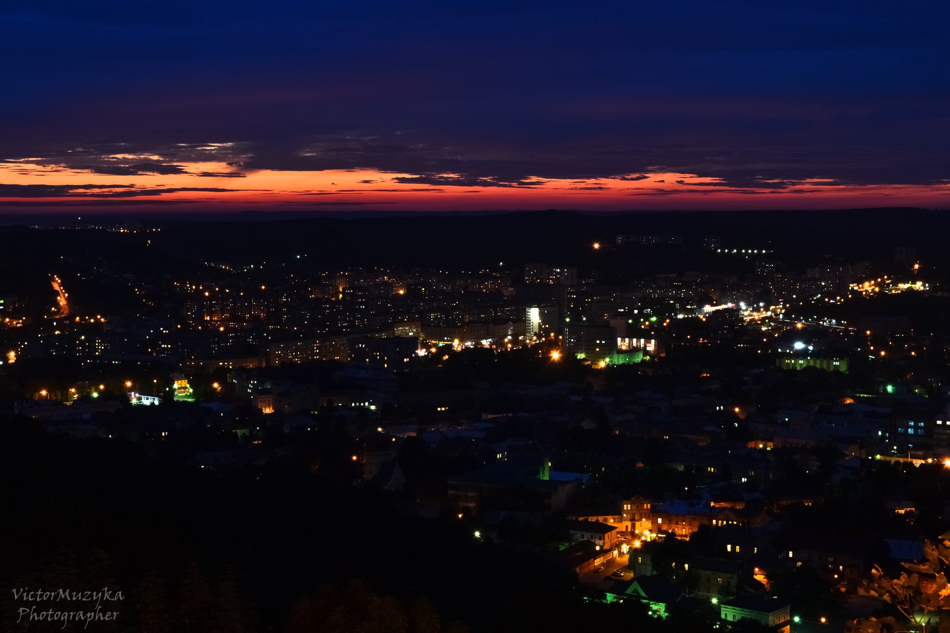 coucher de soleil ville