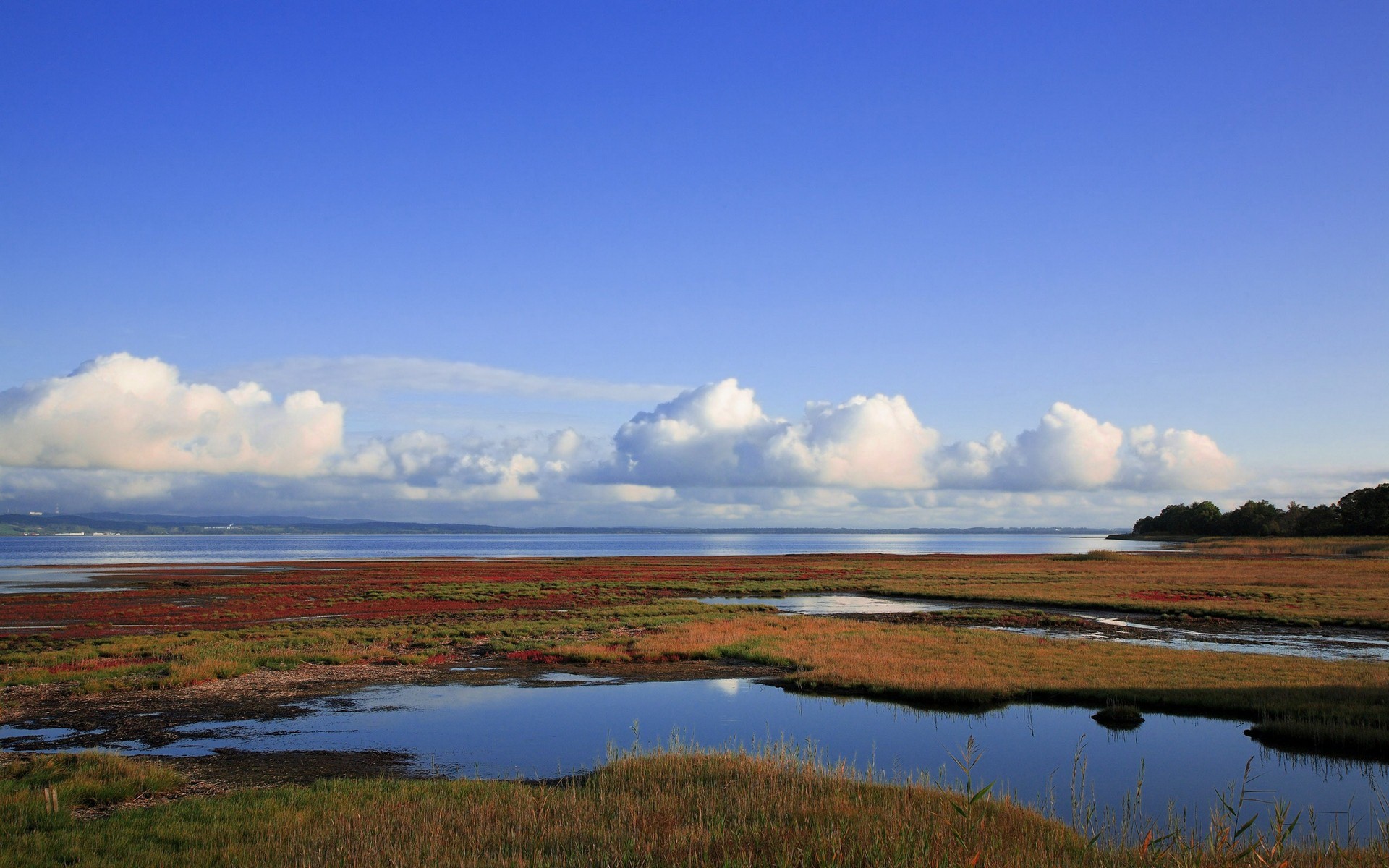 lago nubes horizonte