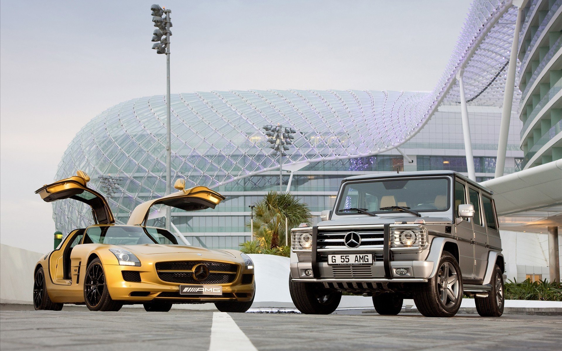 mercedes-benz sls amg пустыня золотые 2010 автомоб широкоформатный