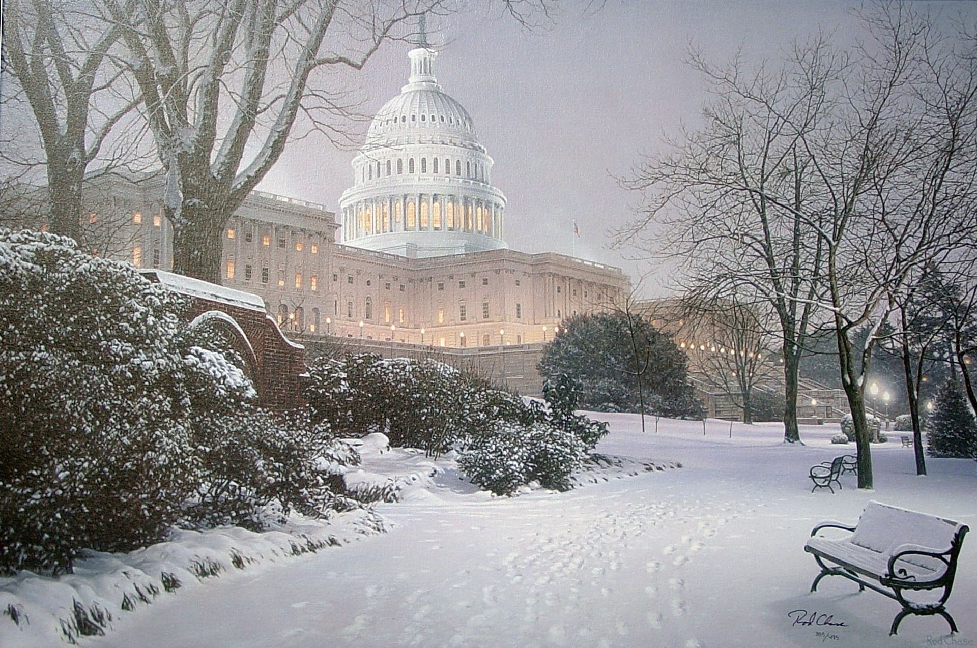 painting evening on the hill rod chase park meeting place hill evening united states capitol