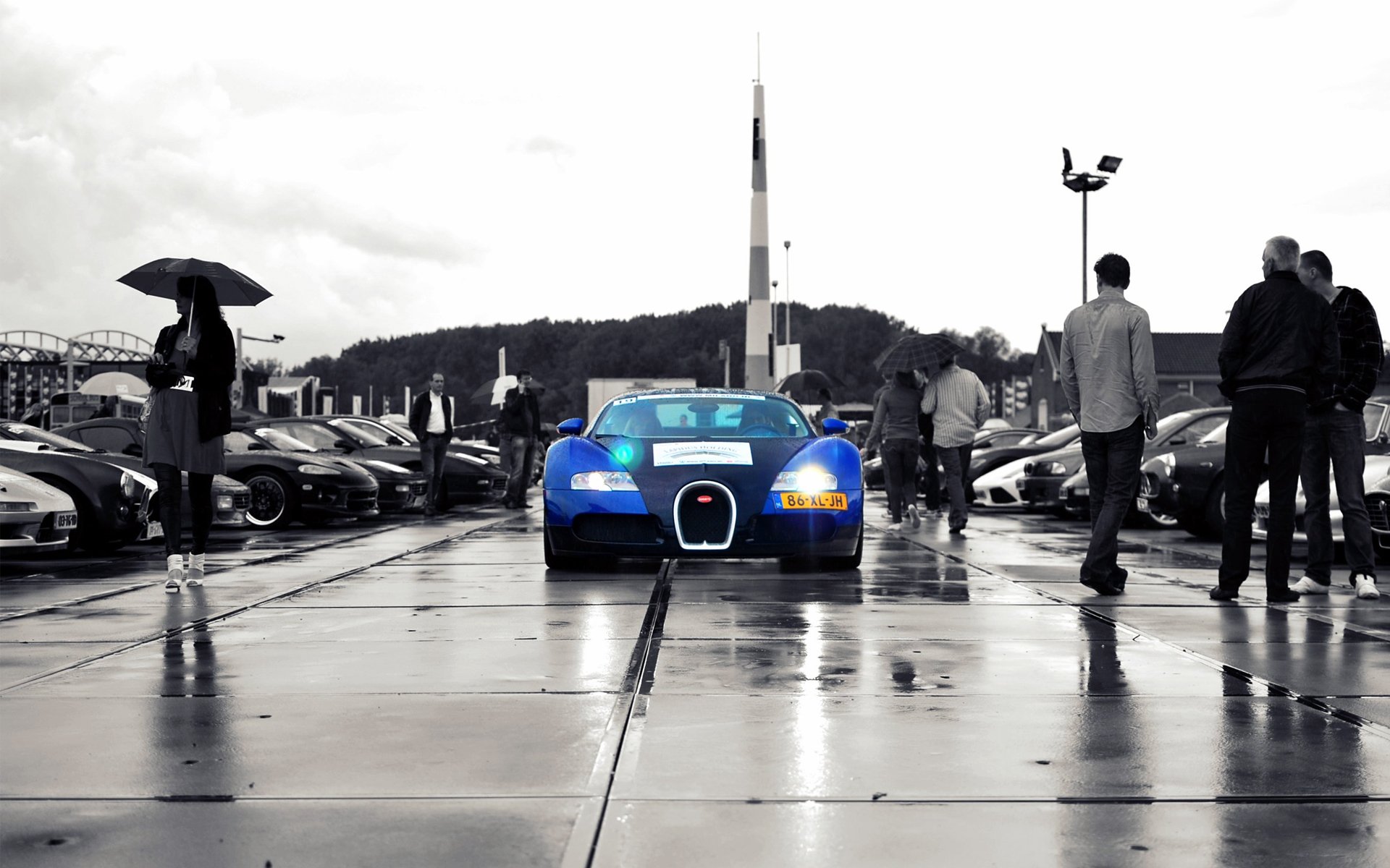 bugatti veyron pioggia