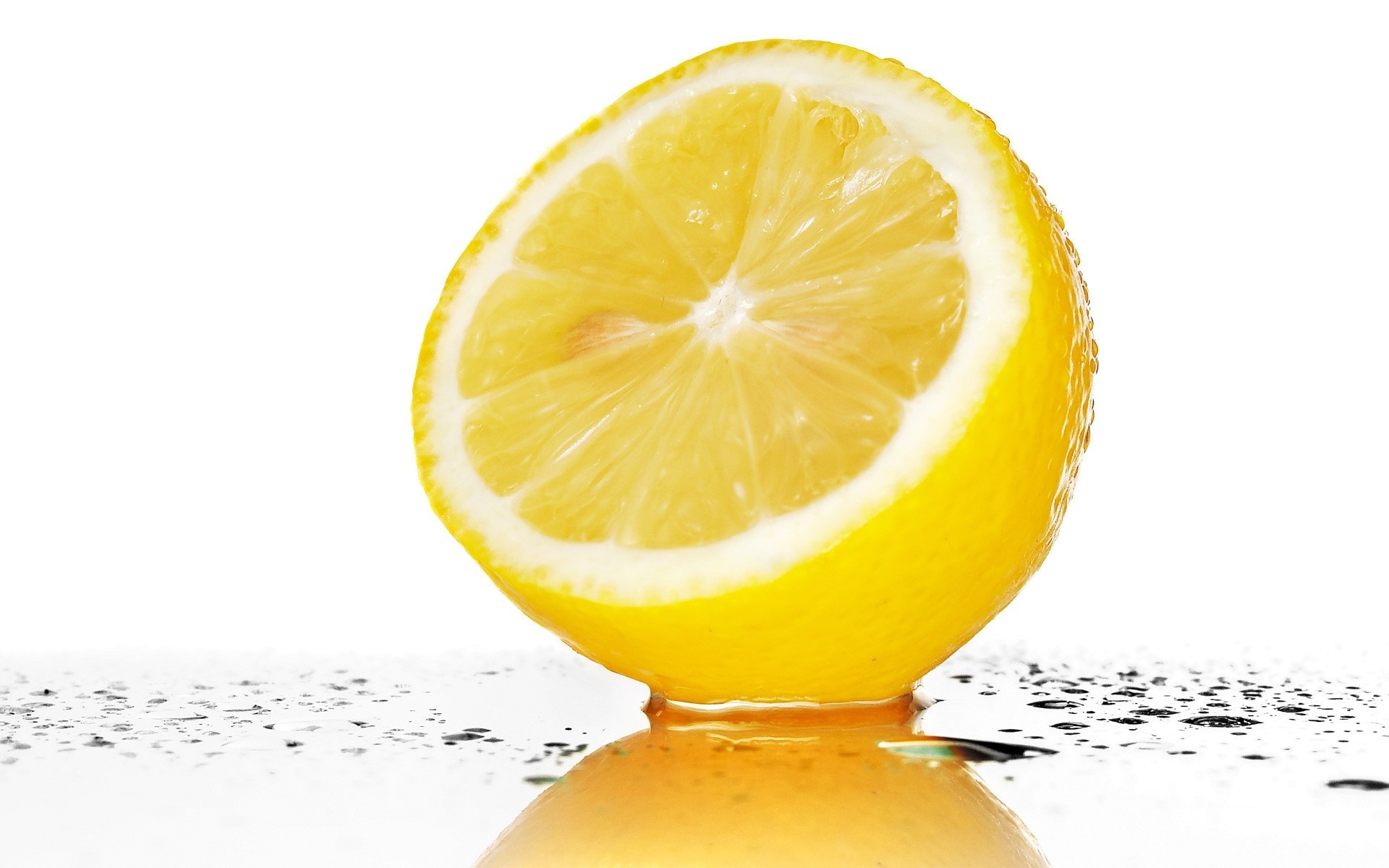 lemon white background water