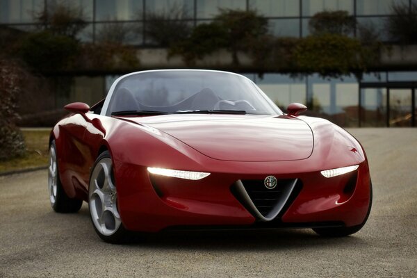 Convertible Alfa Romeo rouge