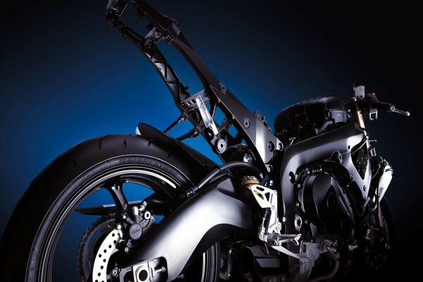 The motorcycle is disassembled into mechanisms and parts