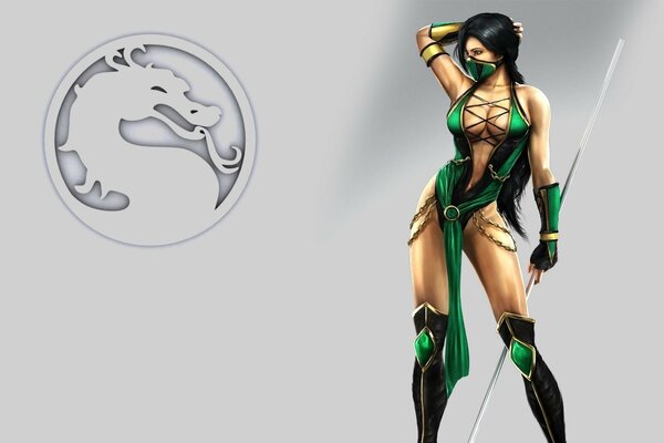 Fille à moitié nue dans le style de Mortal Kombat