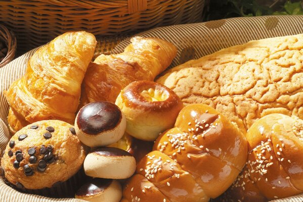 Basket of sweet delicious pastries