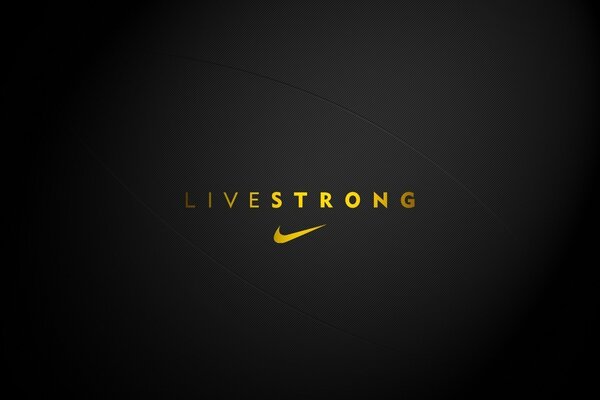 Logo Nike dorato su sfondo nero