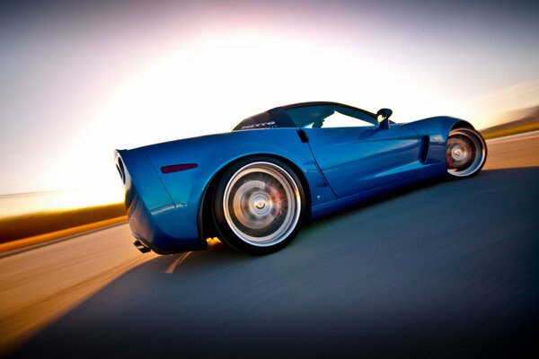 Chevrolet Corvette at high speed