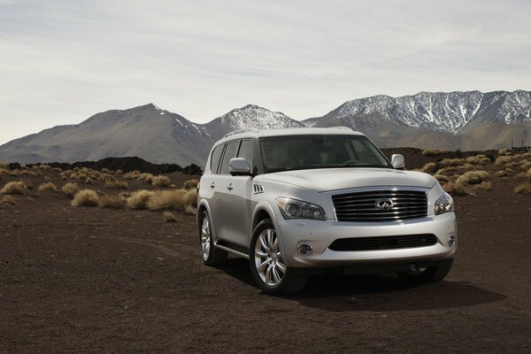 Infiniti sullo sfondo delle montagne sembra incredibile