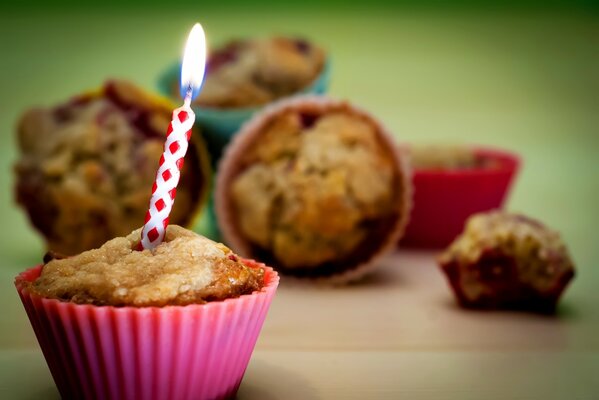 Birthday cake with a candle