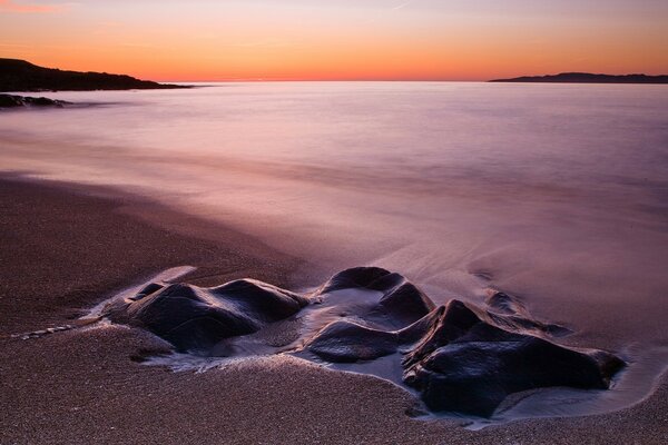 Stones on the shore of a beautiful sea