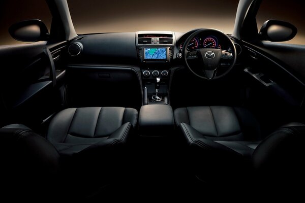 Wide interior of the Mazda car