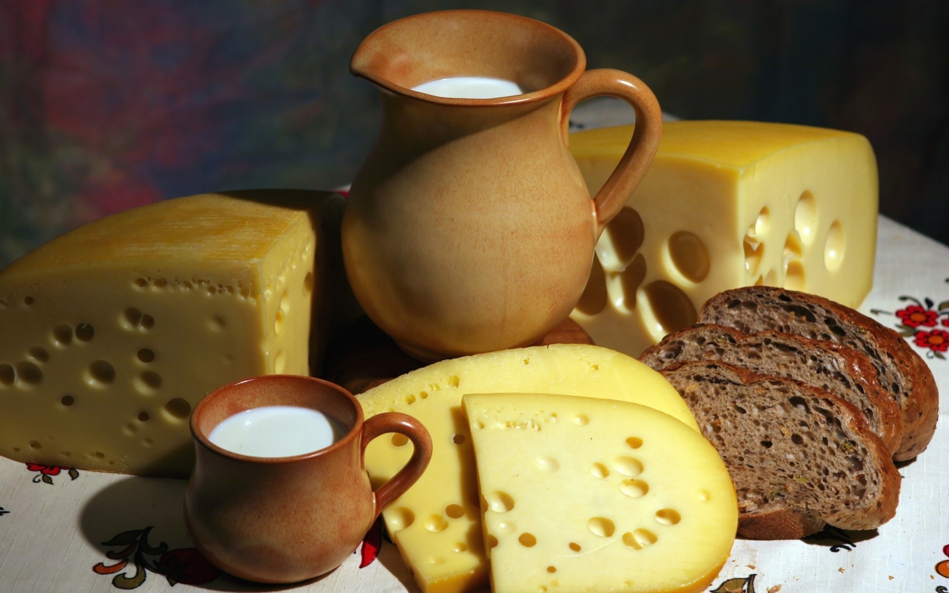 schneiden brot käse milch