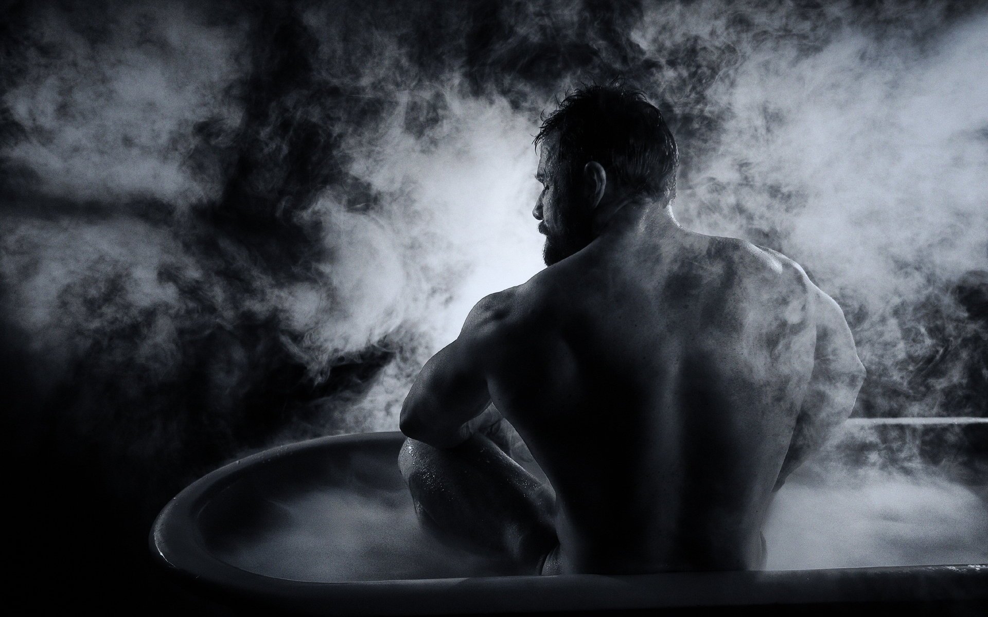 background male bath athlete couple